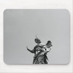 Simple, modern photo of seagull on top of statue mouse mat