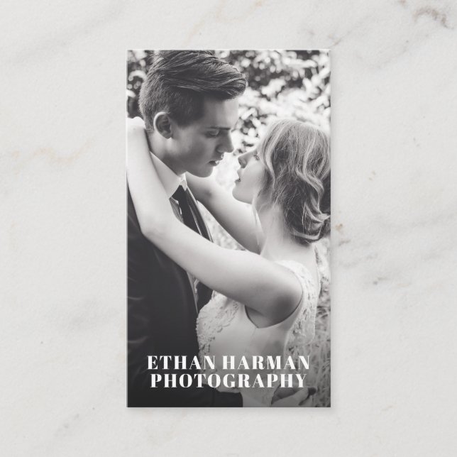 Simple Modern Photo Photographer Photography Business Card (Front)