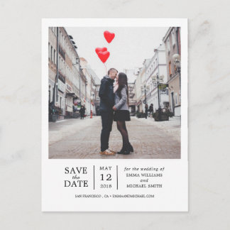 Simple & Modern Photo Save the Date Announcement Postcard
