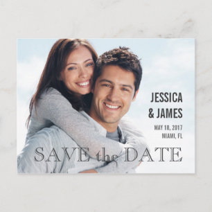 SIMPLE MODERN PHOTO SAVE THE DATE POSTCARD