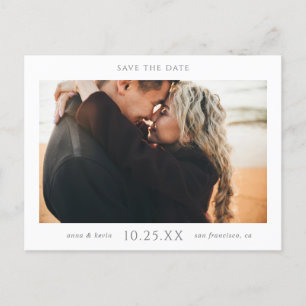 Simple Modern Photo Save the Date Wedding Announcement Postcard