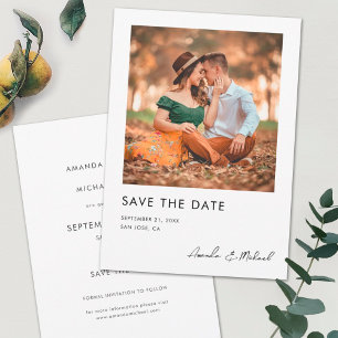 Simple Modern Photo Save the Date Wedding Card