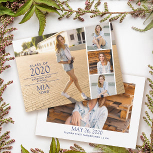Simple Modern Photo Strip Graduation Announcement