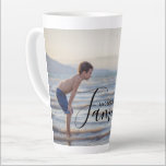 Simple Modern Photo Template Custom Family Name Latte Mug<br><div class="desc">Simple Modern Photo Template Custom Family Name Coffee Latte Mug features your favourite photo with your personalised family name. Makes a fantastic gift for Christmas,  birthday,  anniversary,  Mother's Day,  Father's Day,  Grandparents Day and more. Personalise by editing the text in the text box provided. Designed by ©Evco Studio www.zazzle.com/store/evcostudio</div>