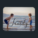 Simple Modern Photo Template Custom Family Name Magnet<br><div class="desc">Simple Modern Photo Template Custom Family Name Magnets features your favourite photo with your personalised family name. Makes a fantastic gift for Christmas,  birthday,  anniversary,  Mother's Day,  Father's Day,  Grandparents Day and more. Personalise by editing the text in the text box provided. Designed by ©Evco Studio www.zazzle.com/store/evcostudio</div>