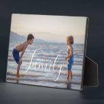 Simple Modern Photo Template Custom Family Name Plaque<br><div class="desc">Simple Modern Photo Template Custom Family Name Plaque features your favorite photo with your personalized family name. Makes a fantastic gift for Christmas,  birthday,  anniversary,  Mother's Day,  Father's Day,  Grandparents Day and more. Personalize by editing the text in the text box provided. Designed by ©Evco Studio www.zazzle.com/store/evcostudio</div>