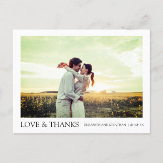 Simple Modern Photo Thank You Wedding Card