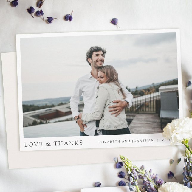 Simple Modern Photo Thank You Wedding Card (Creator Uploaded)