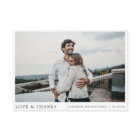 Simple Modern Photo Thank You Wedding Card