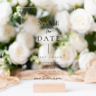 Simple Modern Photo Wedding Acrylic Save the Date Invitations