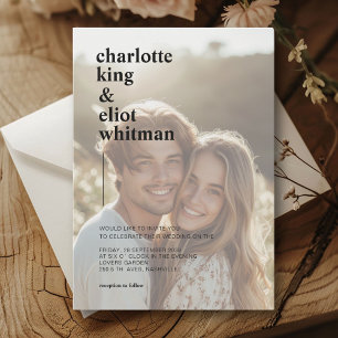 Simple, Modern, Photo, Wedding, Invitation