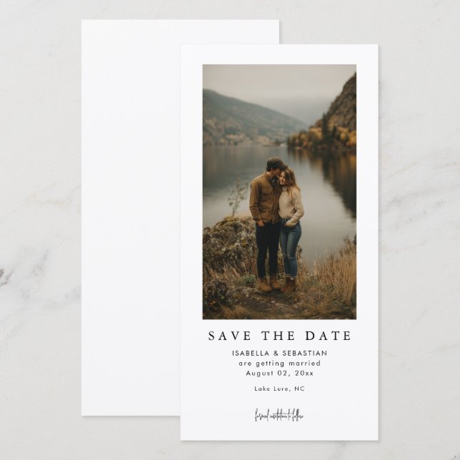 Simple Modern Photo Wedding Save the Date (Front/Back)