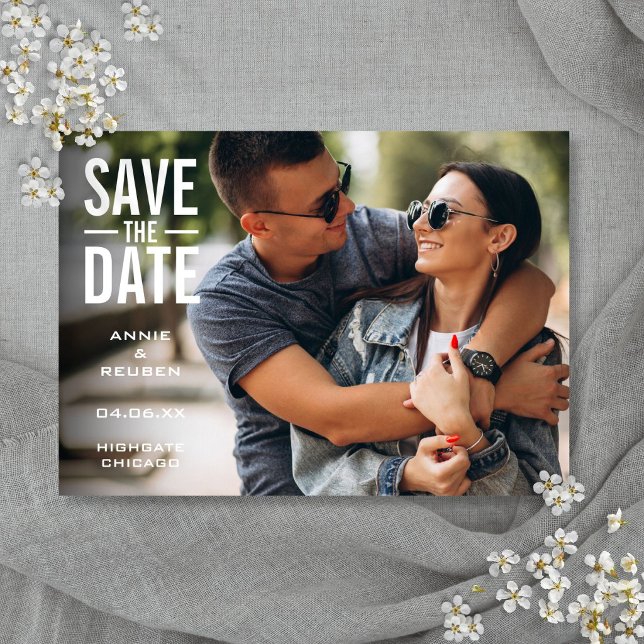 Simple Modern Photo Wedding Save The Date (Simple Modern Photo Wedding Save The Date)