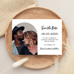 Simple modern photo wedding save the date