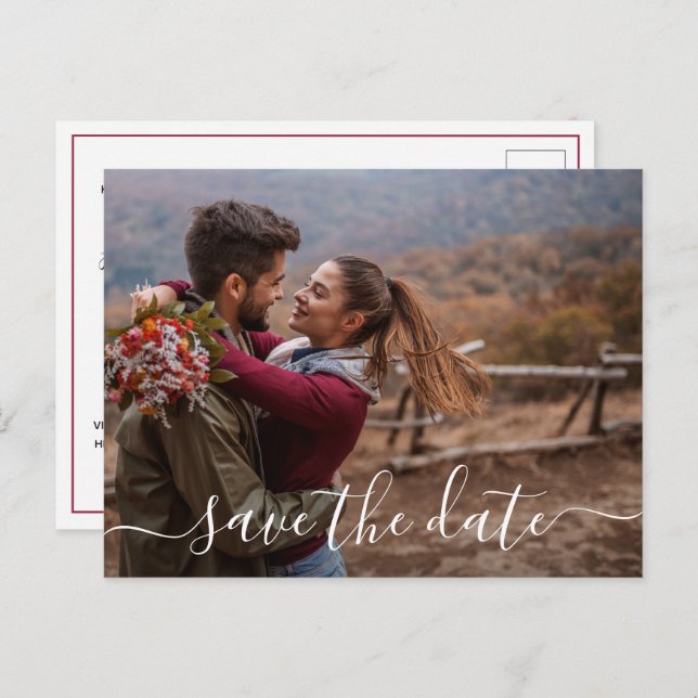 Simple Modern Photo Wedding Save the Date Announcement Postcard (Front/Back)