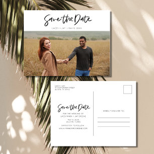 Simple Modern Photo Wedding Save the Date Announcement Postcard