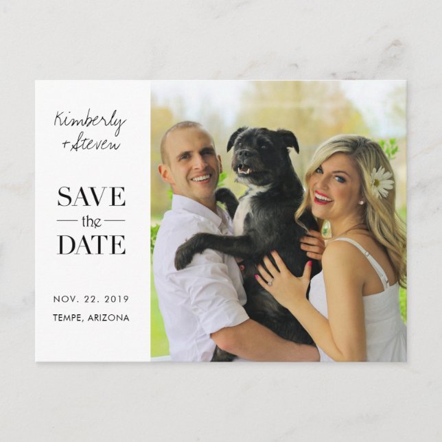 Simple Modern Photo Wedding Save the Date Invite (Front)