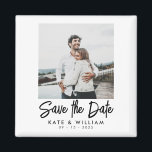 Simple Modern Photo Wedding Save the Date Magnet<br><div class="desc">A simple modern photo save the date magnet. Personalise this minimalist design to have your personal details and message.</div>
