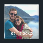 Simple Modern Photo Wedding Save the Date Magnet<br><div class="desc">Modern photo wedding save the date magnets. Customise with your photo and wedding date.</div>