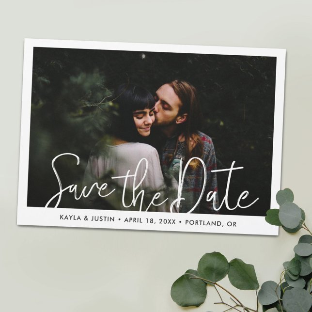 Simple Modern Photo Wedding Save The Date Magnets (Creator Uploaded)
