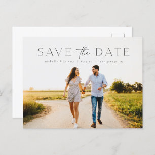 Simple Modern Photo Wedding Save the Date Postcard
