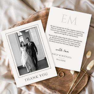 Simple Modern Photo Wedding Thank You