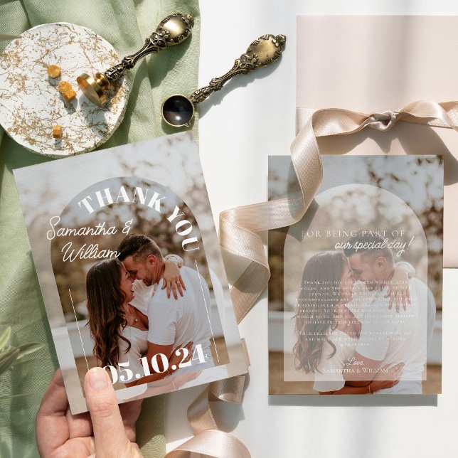 Simple Modern Photo Wedding Thank You Card (Creator Uploaded)