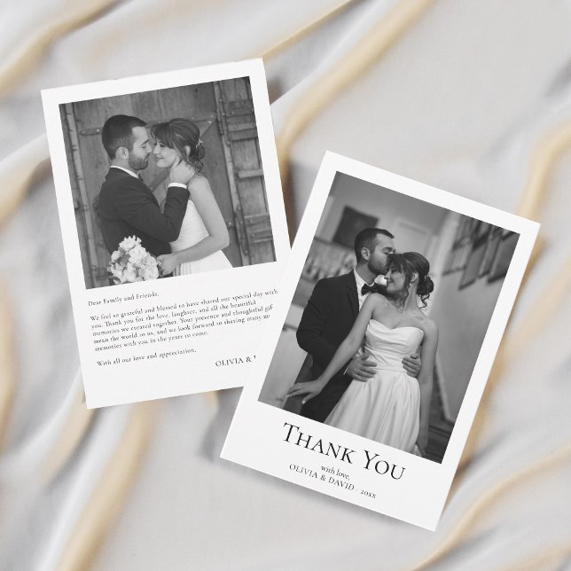 Simple Modern Photo Wedding Thank You Card (Simple Modern Photo Wedding Thank You Card)
