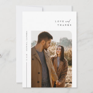 Simple Modern Photo Wedding Thank You Card
