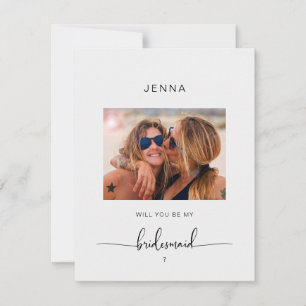 Simple Modern Photo "Will you be my bridesmaid"
