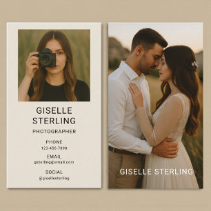 Simple Modern Photographer Photo Business Card