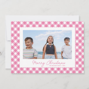 Simple Modern Pink Christmas Card