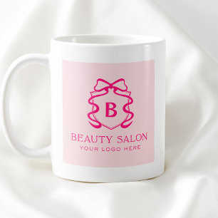 Simple Modern Pink Company Logo Beauty Business  Coffee Mug