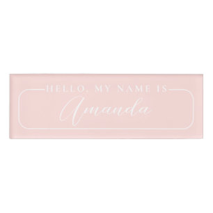 Simple Modern pink elegant Wedding Blank  Name Tag