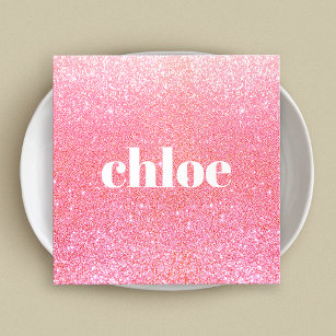 Simple Modern Pink Glitter Makeup Artist Square Business Card
