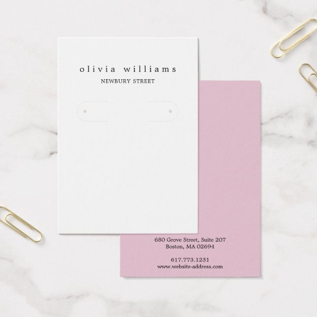 Simple Modern Pink Hoop Earring Display Card (Office)