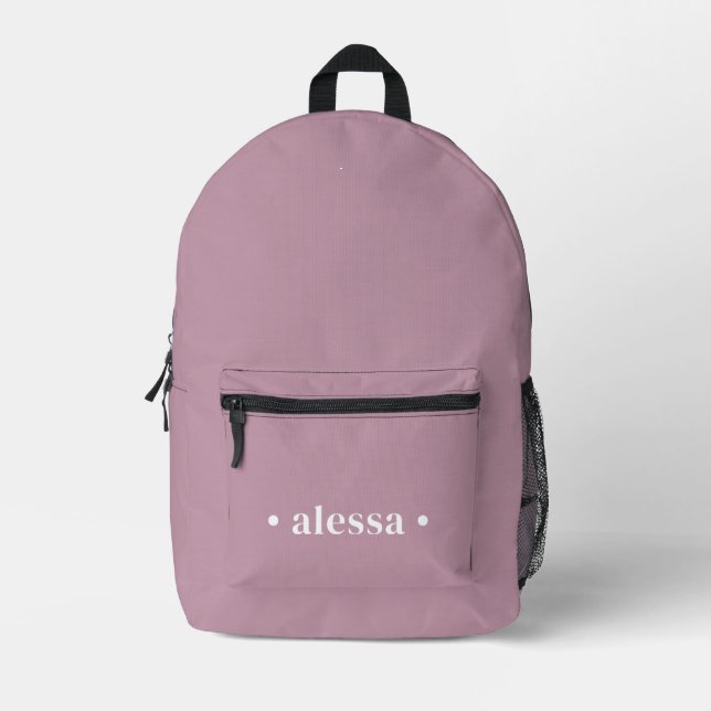 Simple Modern Pink Personalised Girl Backpack (Front)