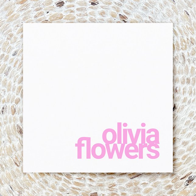 Simple Modern Pink Typography Name Square Business Card (Creator Uploaded)