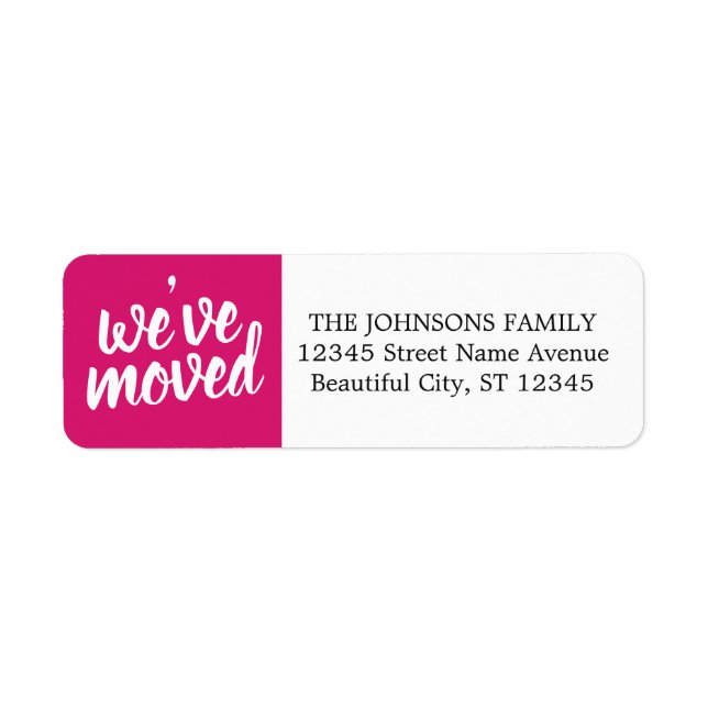Simple Modern Pink We've Moved Return Address (Front)