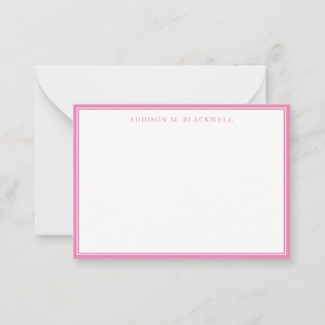 Simple Modern Pink White Professional Card (Front)