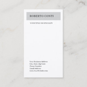 Simple Modern Plain Minimalist Premium Silk Business Card