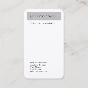 Simple Modern Plain Minimalist Premium Silk Business Card