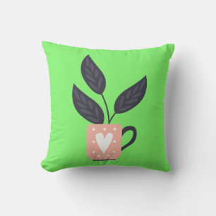 Simple modern plant pastel cushion