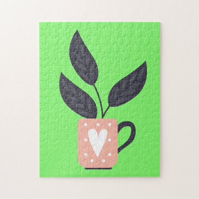 Simple modern plant pastel jigsaw puzzle (Vertical)