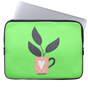 Simple modern plant pastel laptop sleeve