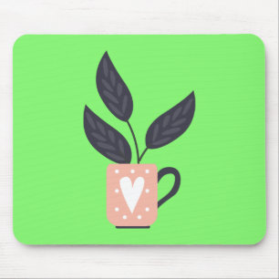 Simple modern plant pastel mouse mat