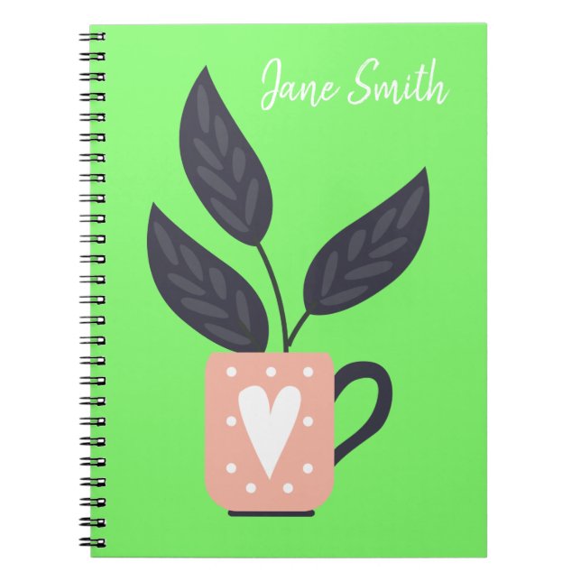 Simple modern plant pastel notebook (Front)