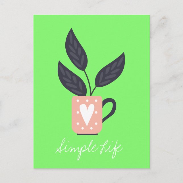 Simple modern plant pastel postcard (Front)