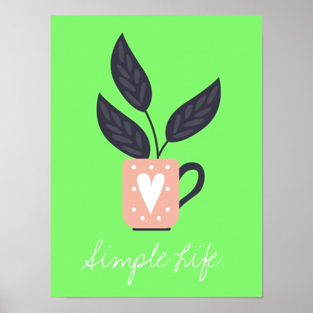 Simple modern plant pastel poster (Front)