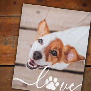 Simple Modern Playful Paw Elegant Chic Pet Photo Fleece Blanket
